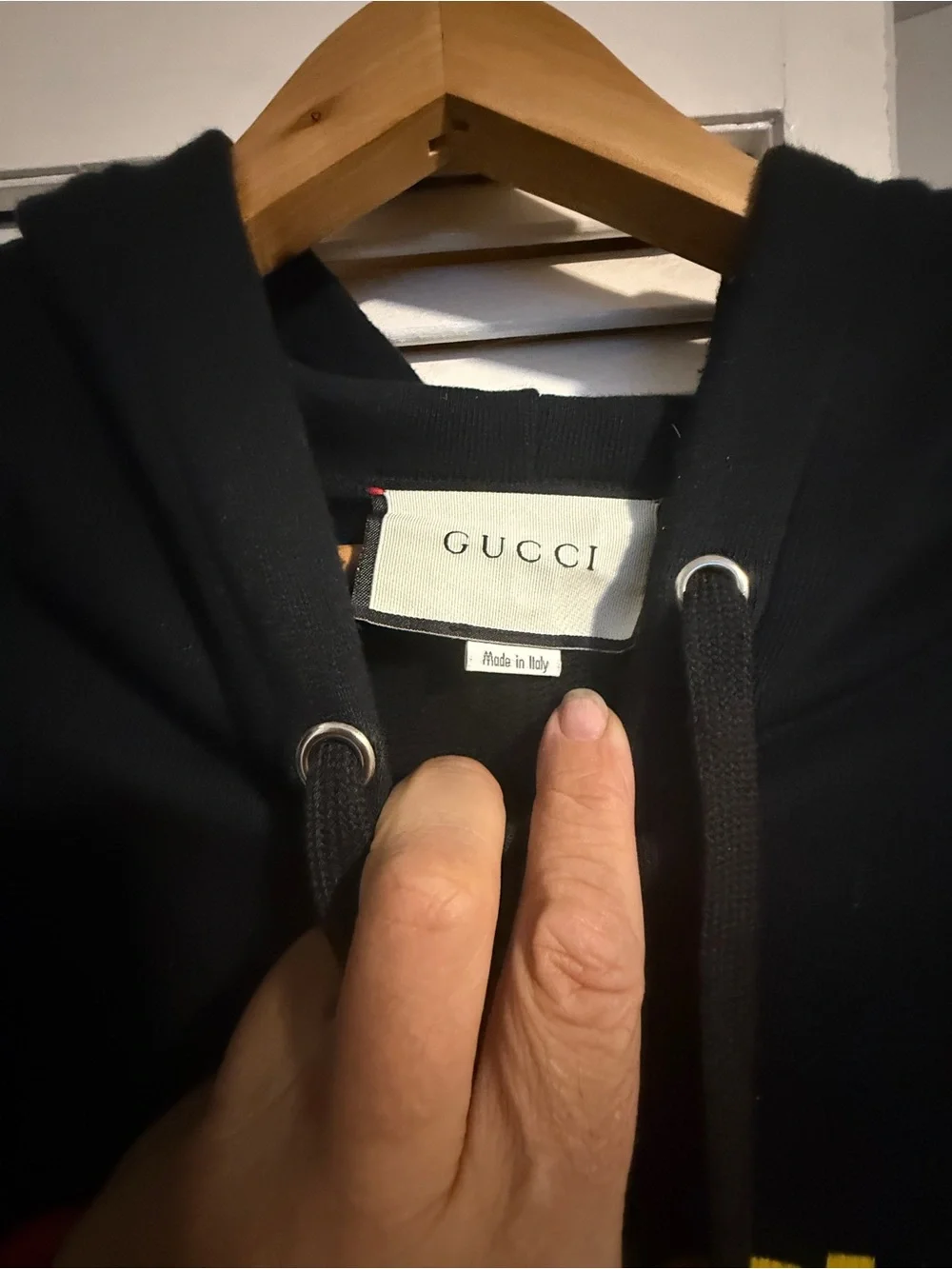 Gucci Black Hooded Sweatshirt with Subtle Logo Detail